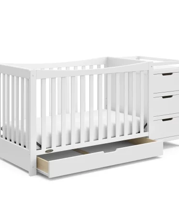 freestonecart 4-In-1 Convertible Crib & Changer With Drawer (White) – GREENGUARD Gold Certified, Crib And Changing-Table Combo